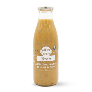 Soupe aubergine, laurier et huile d'olive