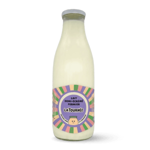 Lait frais demi-écrémé fermier