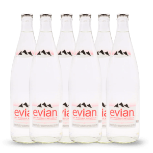 Evian eau plate