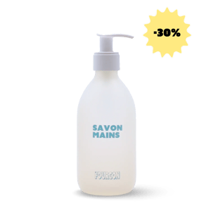 Flacon savon mains vide & rechargeable en verre protégé