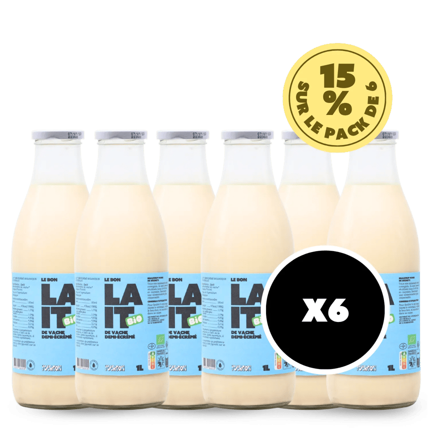 Pack Lait Demi-écrémé Bio