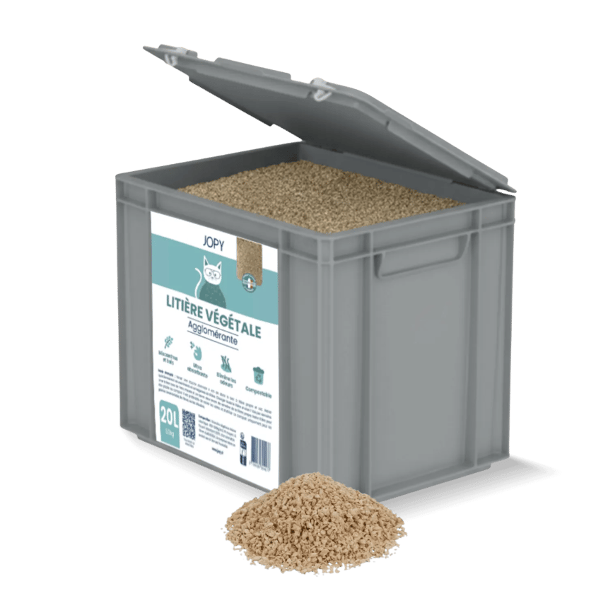 Litière végétale agglomérante pour chat