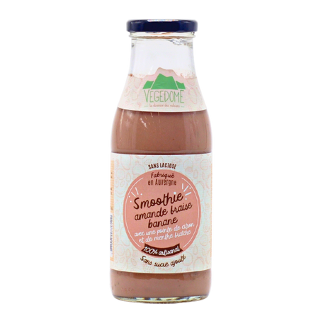 Smoothie Amande Fraise Banane Citron Menthe Végédome