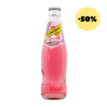 Schweppes tonic rose DDM dépassée 06/03/23 -50%