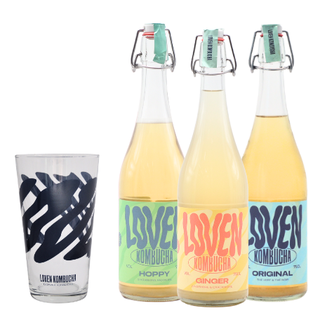 Pack Classic 3 Loven Kombucha + Verre offert