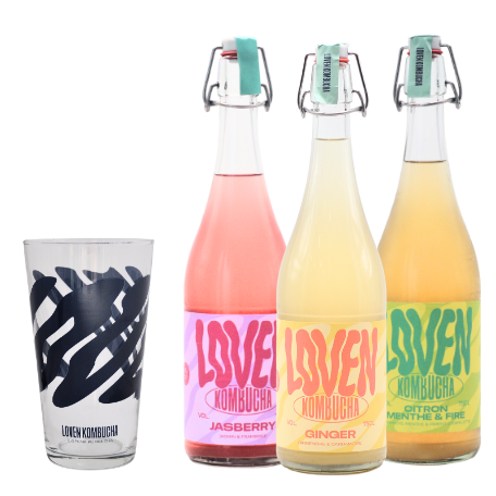 Pack Estival 3 Loven Kombucha + Verre offert
