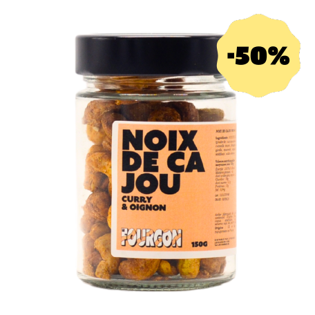 Noix de cajou torréfiées au curry et oignon DDM 01/24 - 50%