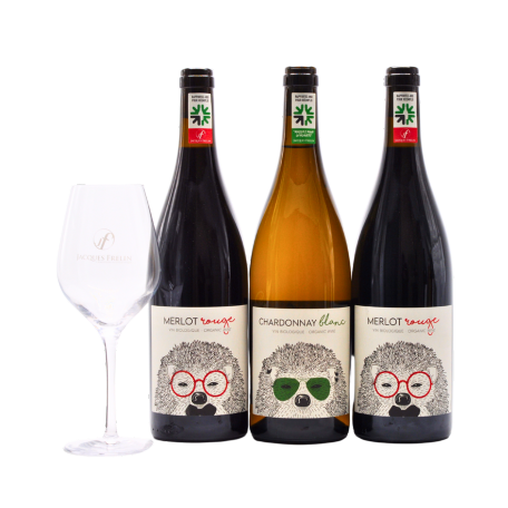 Pack Hérisson Merlot et Chardonnay + Verre offert