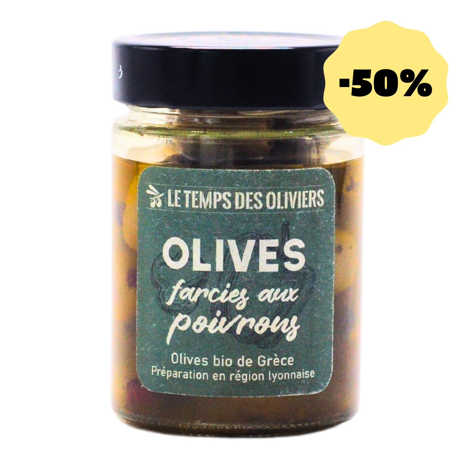 Olives farcies poivrons DDM 08/2024 -50%