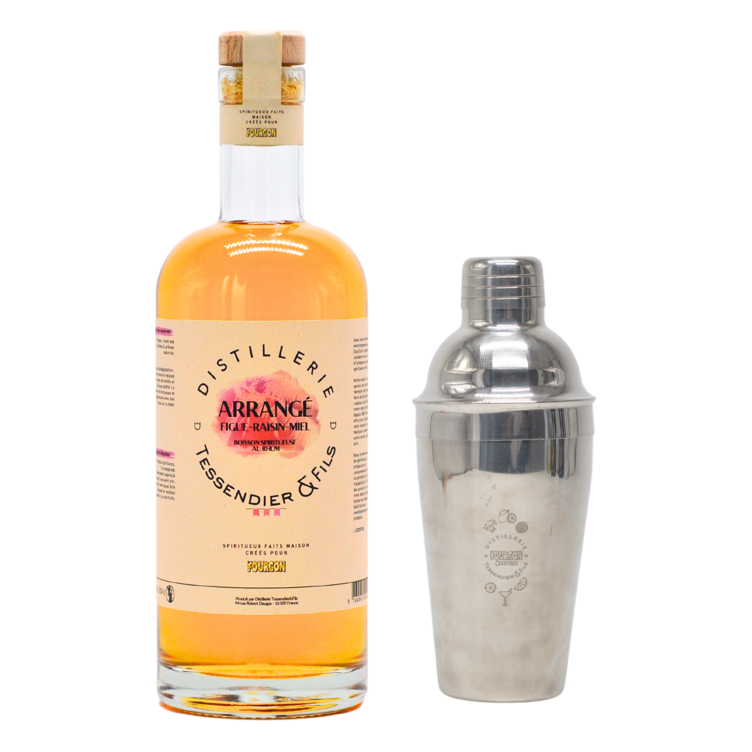 Rhum arrangé figue raisin miel + Shaker gravé offert
