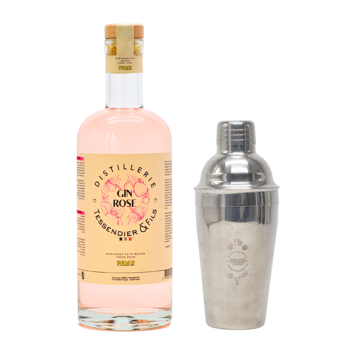 Gin rose + Shaker gravé offert