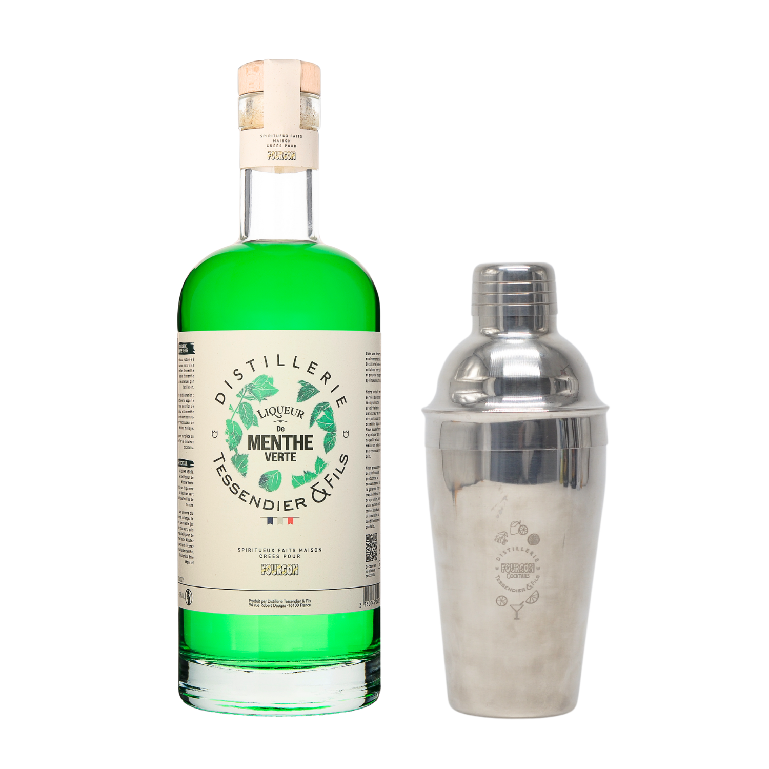 Liqueur de Menthe Verte + Shaker gravé offert