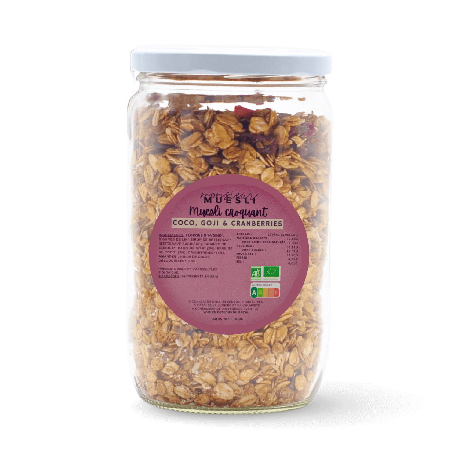 Muesli coco goji cranberries