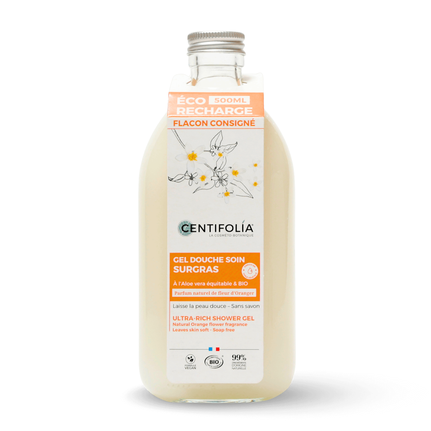 Gel douche soin surgras Fleur d'oranger