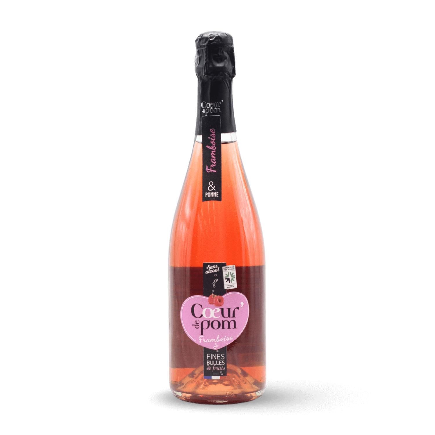 Jus de pomme framboise pétillant