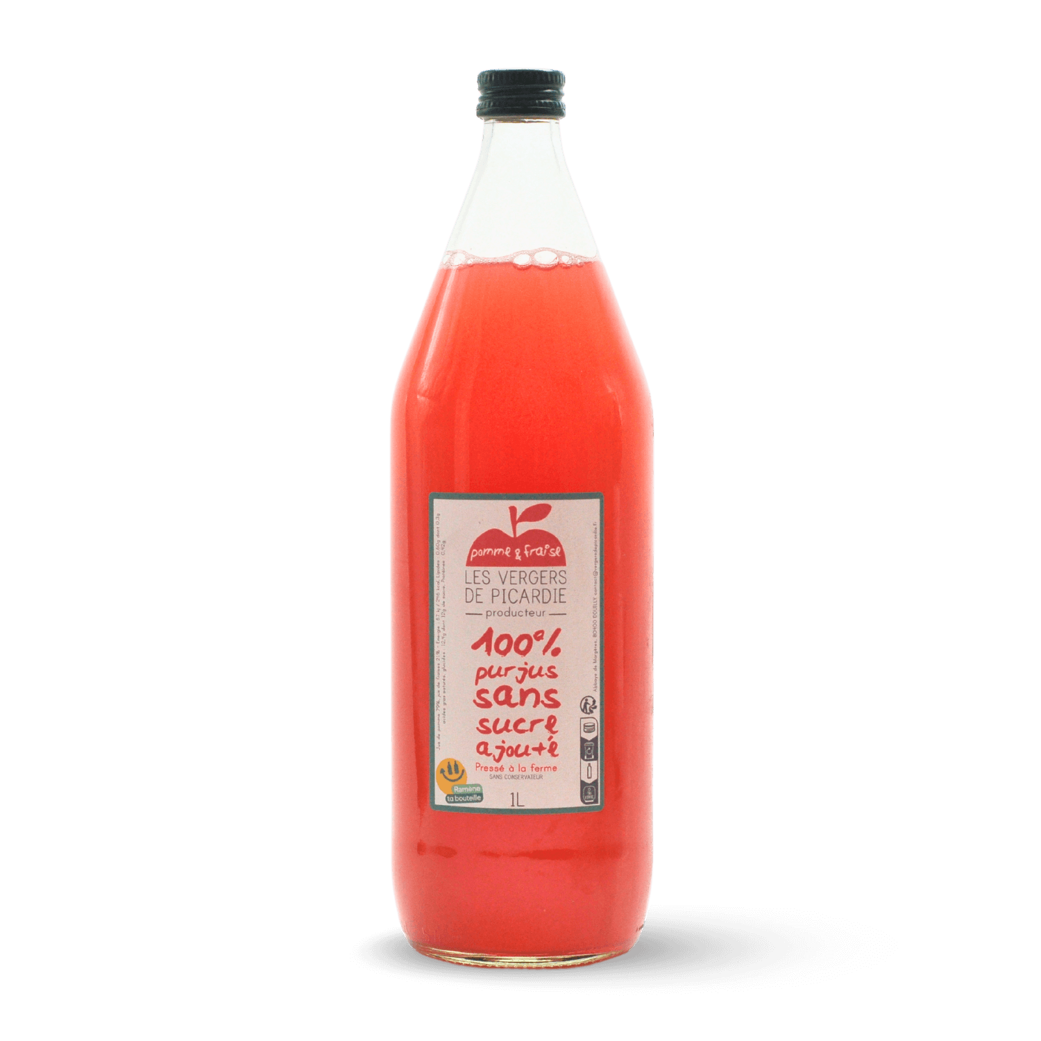 Jus de pomme fraise