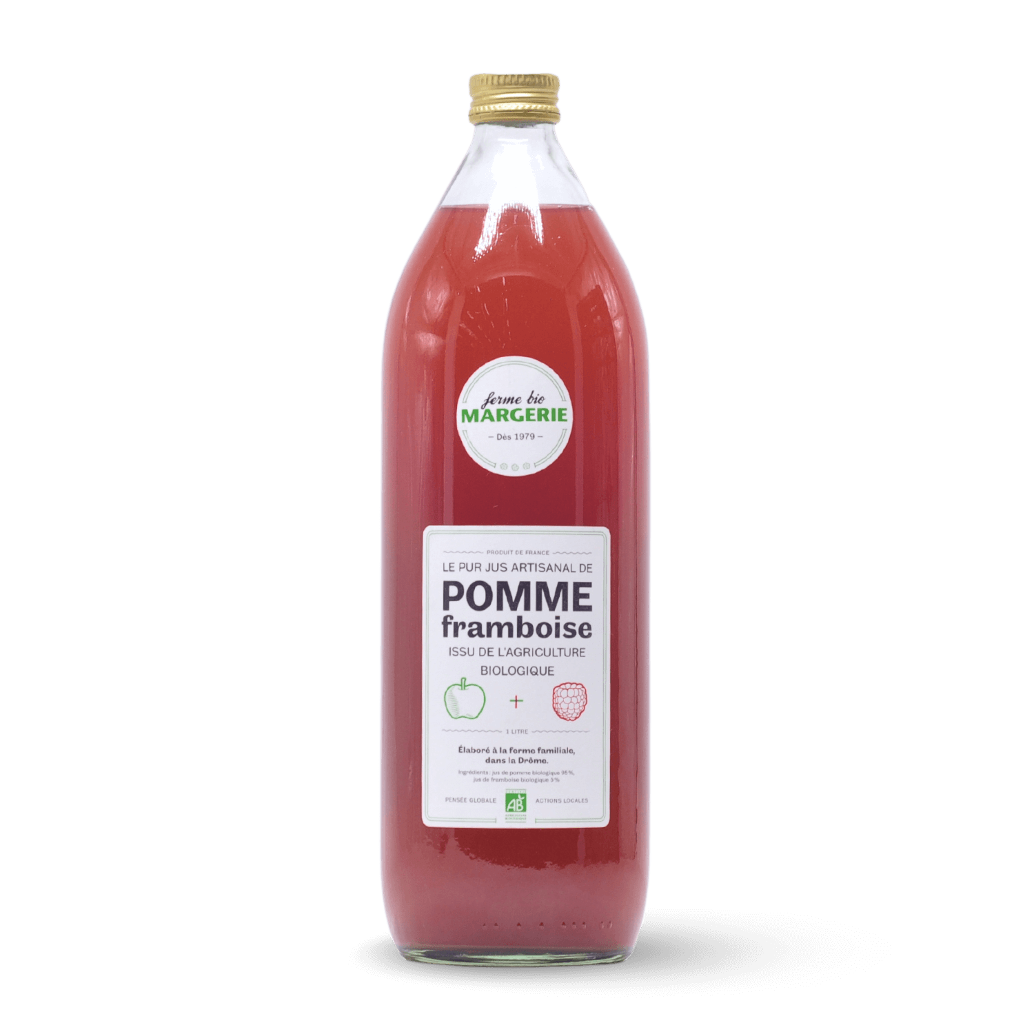 Jus de pomme framboise