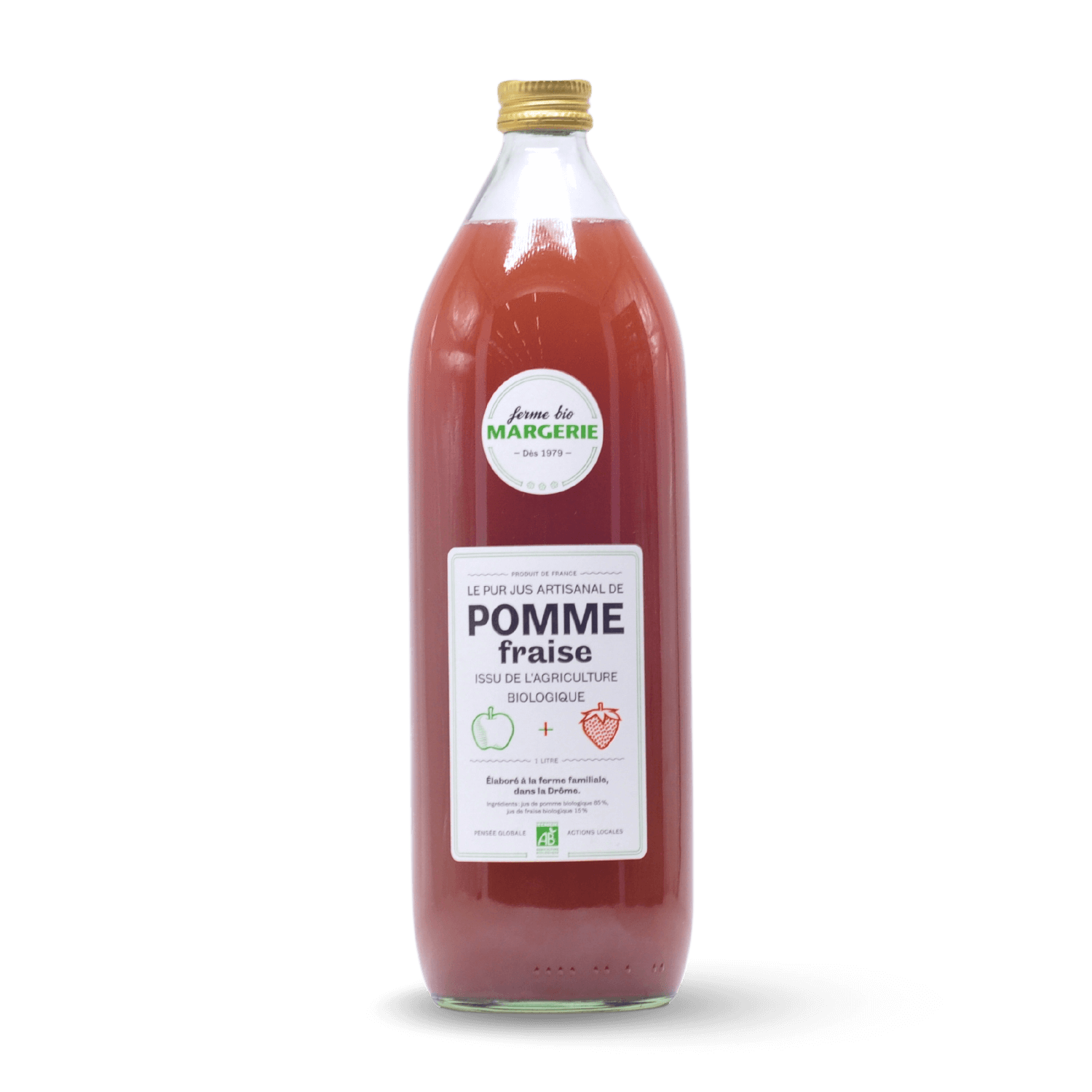 Jus de pomme fraise