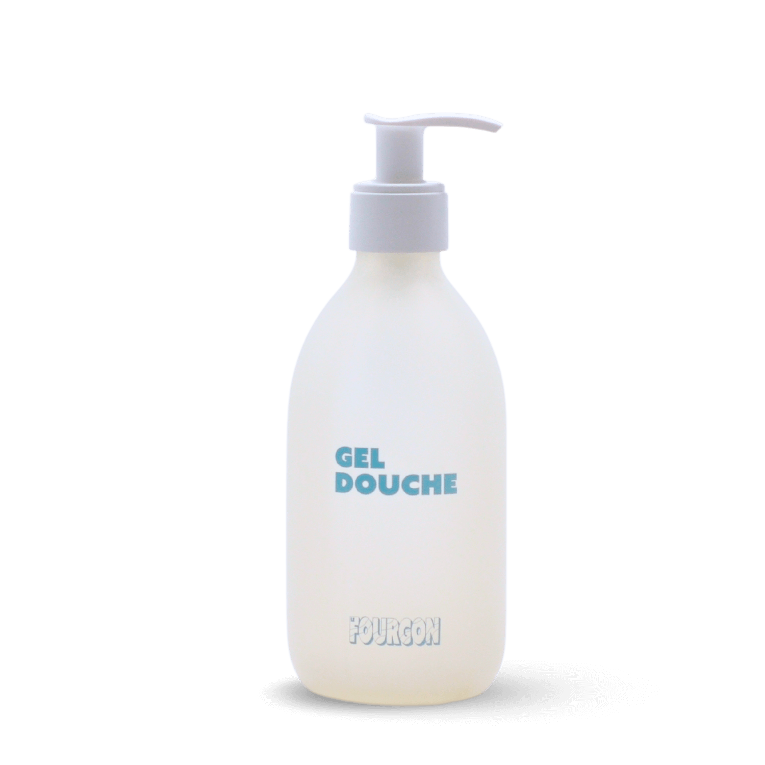Flacon gel douche vide & rechargeable en verre protégé