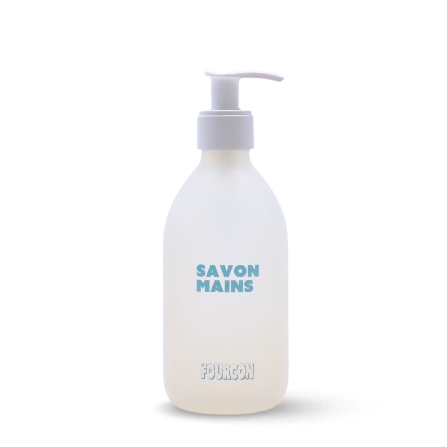 Flacon savon mains vide & rechargeable en verre protégé
