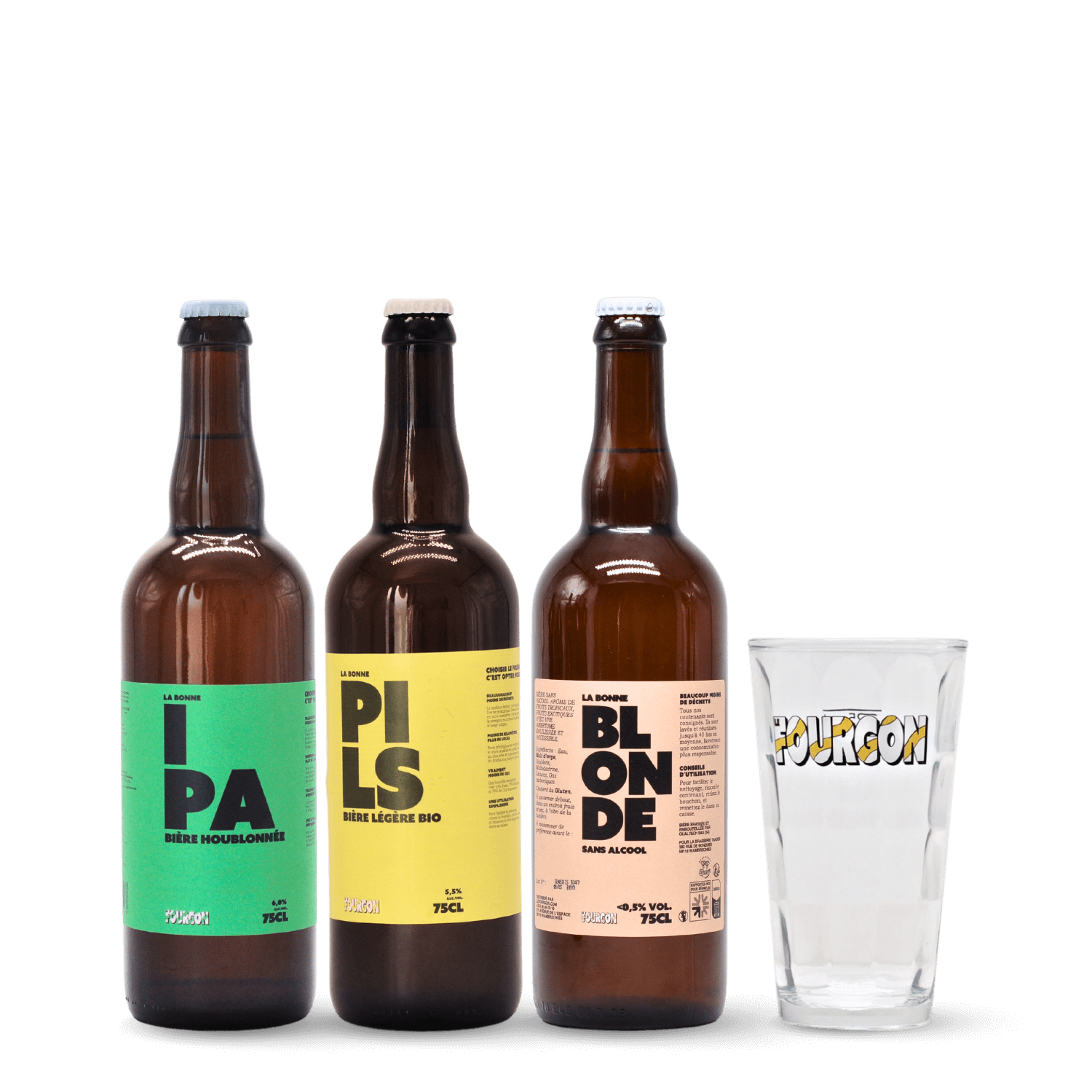 Pack Bonne Pils, IPA et Sans Alcool + 1 verre offert