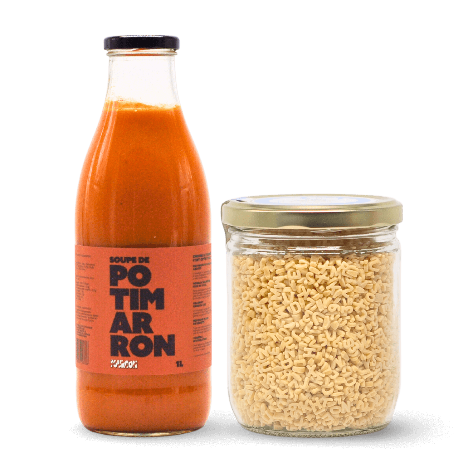 Pack soupe de potimaron + pâte alphabet