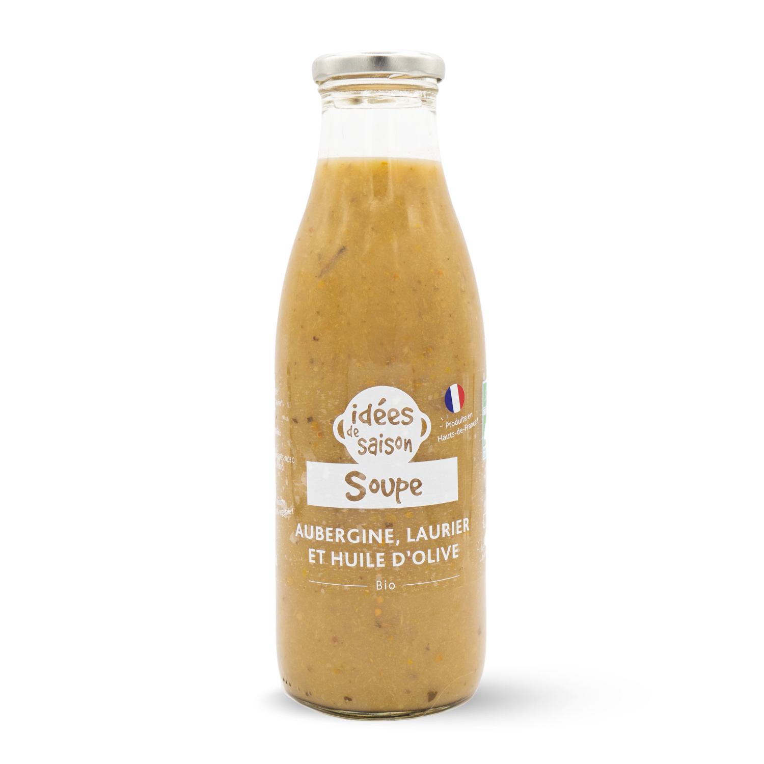 Soupe aubergine, laurier et huile d'olive