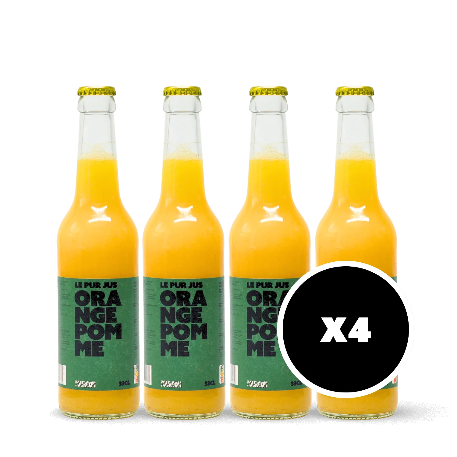 Pack 4 x pur jus d'orange pomme