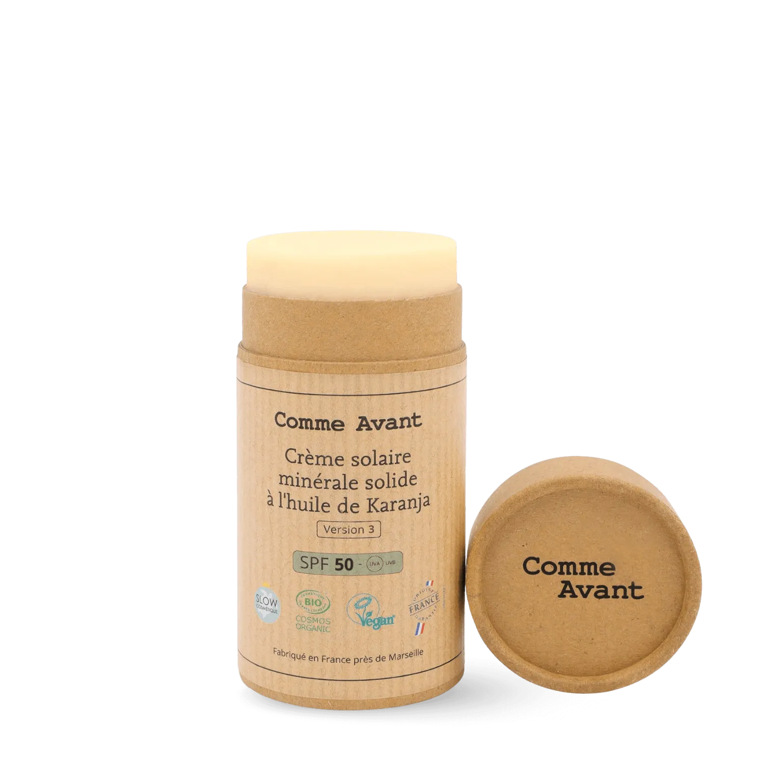 Crème solaire SPF50 en stick carton sans parfum