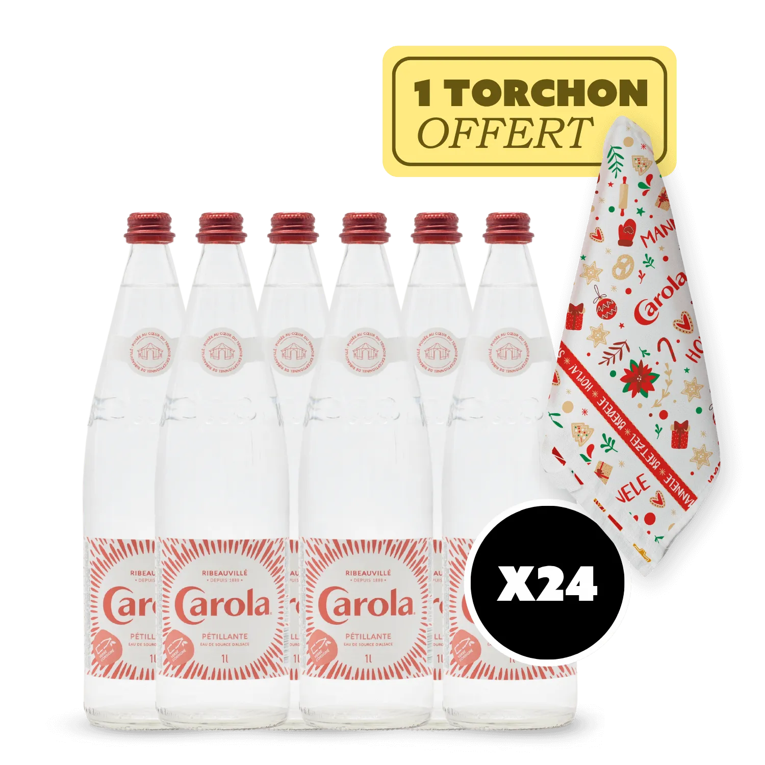 Carola fortement gazeuse x24 + votre torchon offert