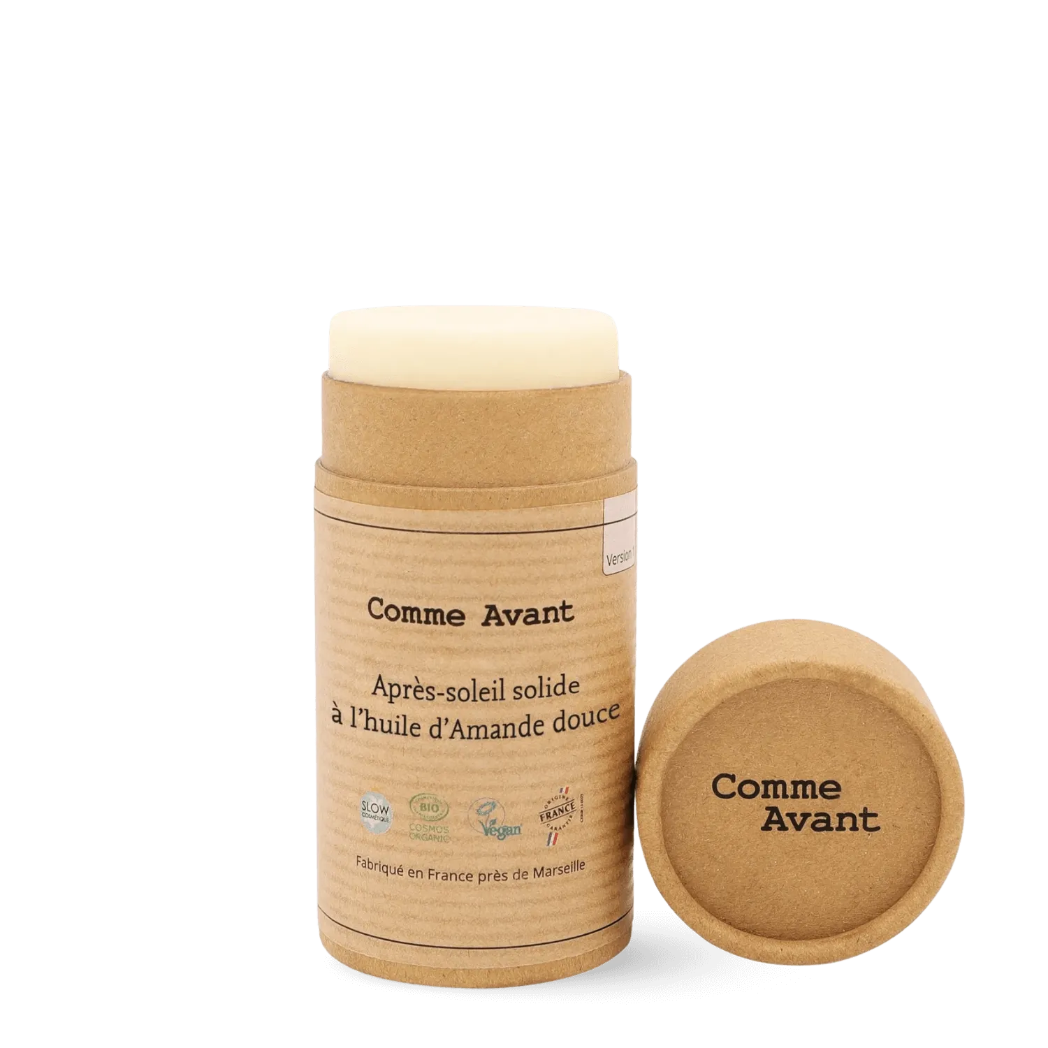 Après-soleil à l'huile d'amande douce en stick carton
