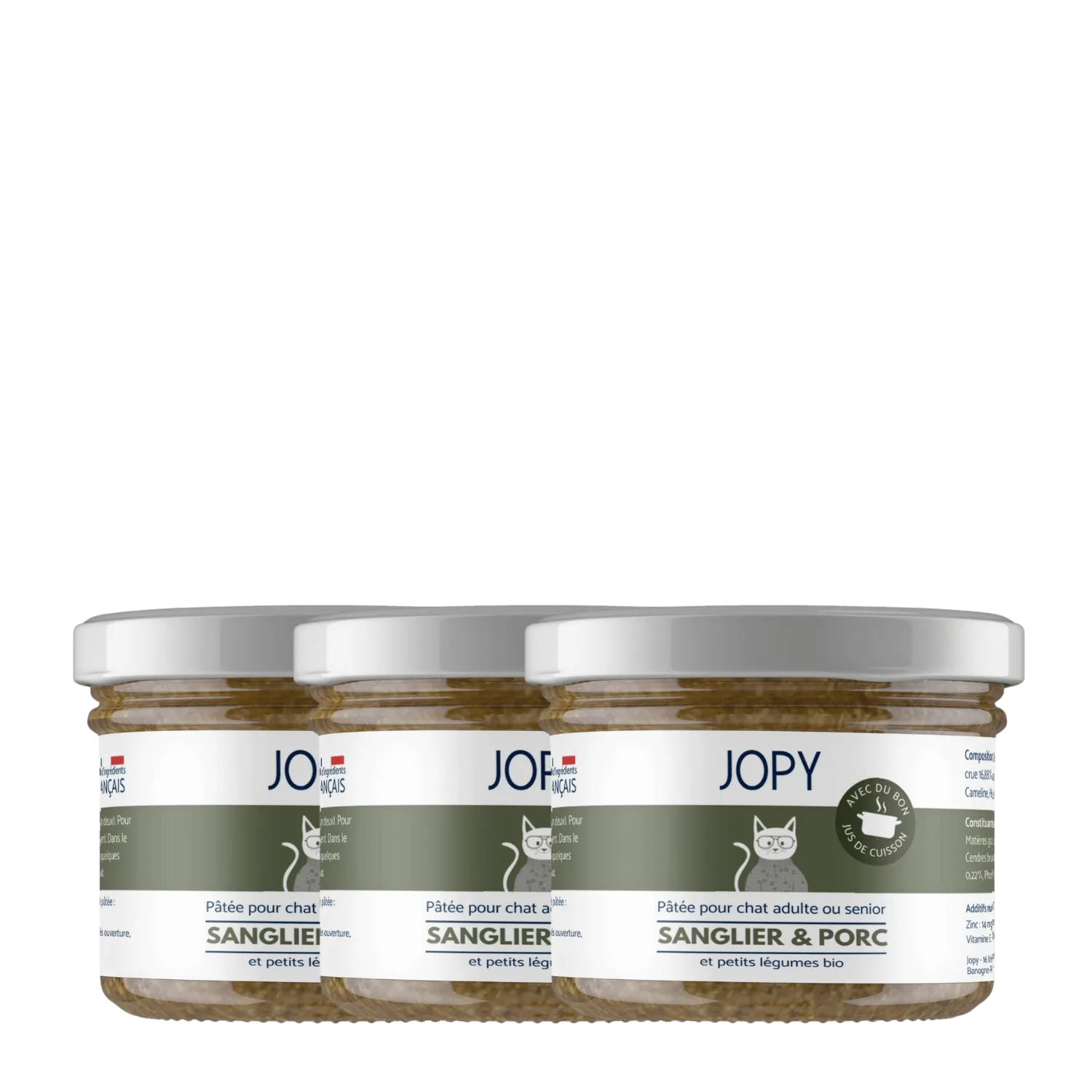 Lot de 3 Pâtées chat Sanglier & Porc