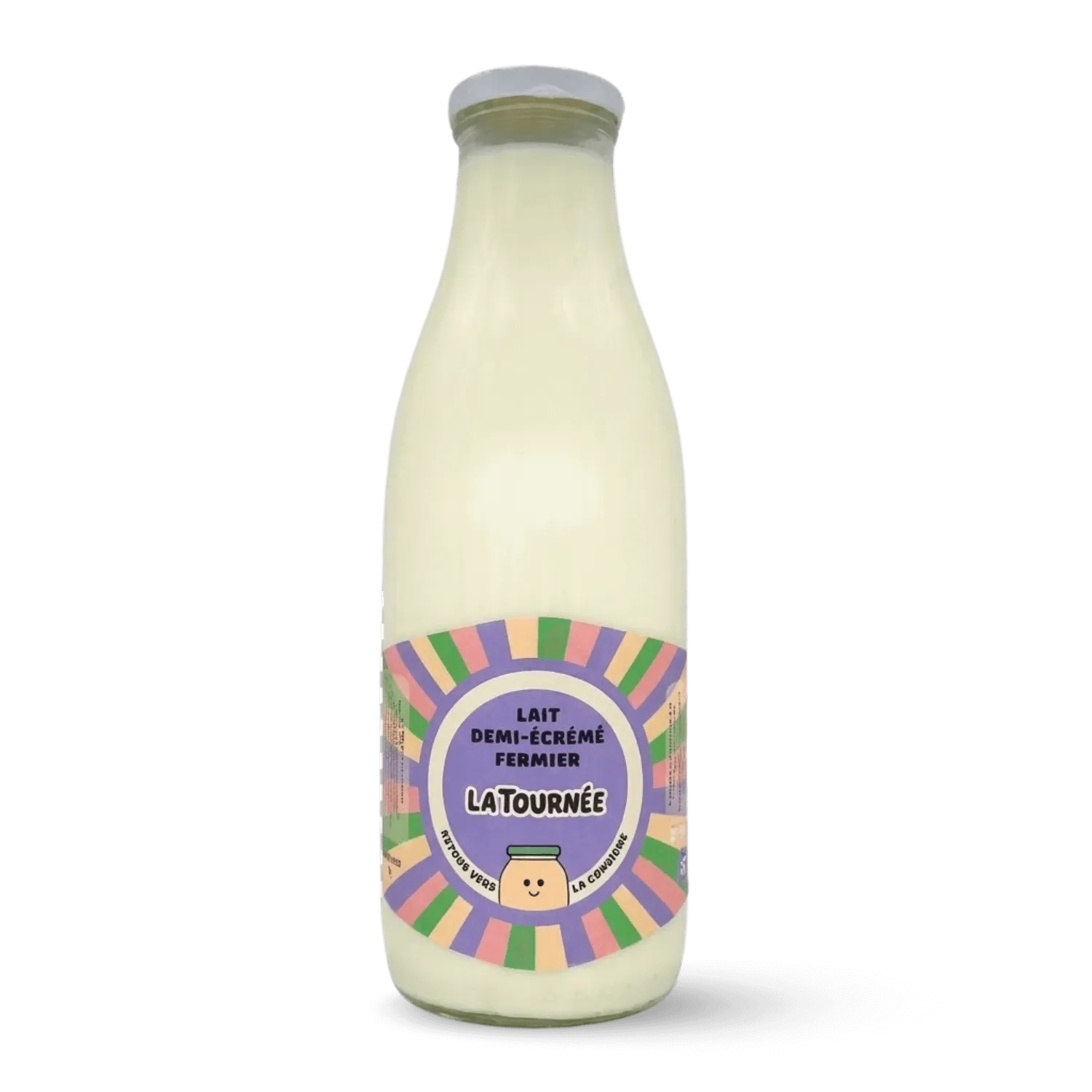 Lait frais demi-écrémé fermier