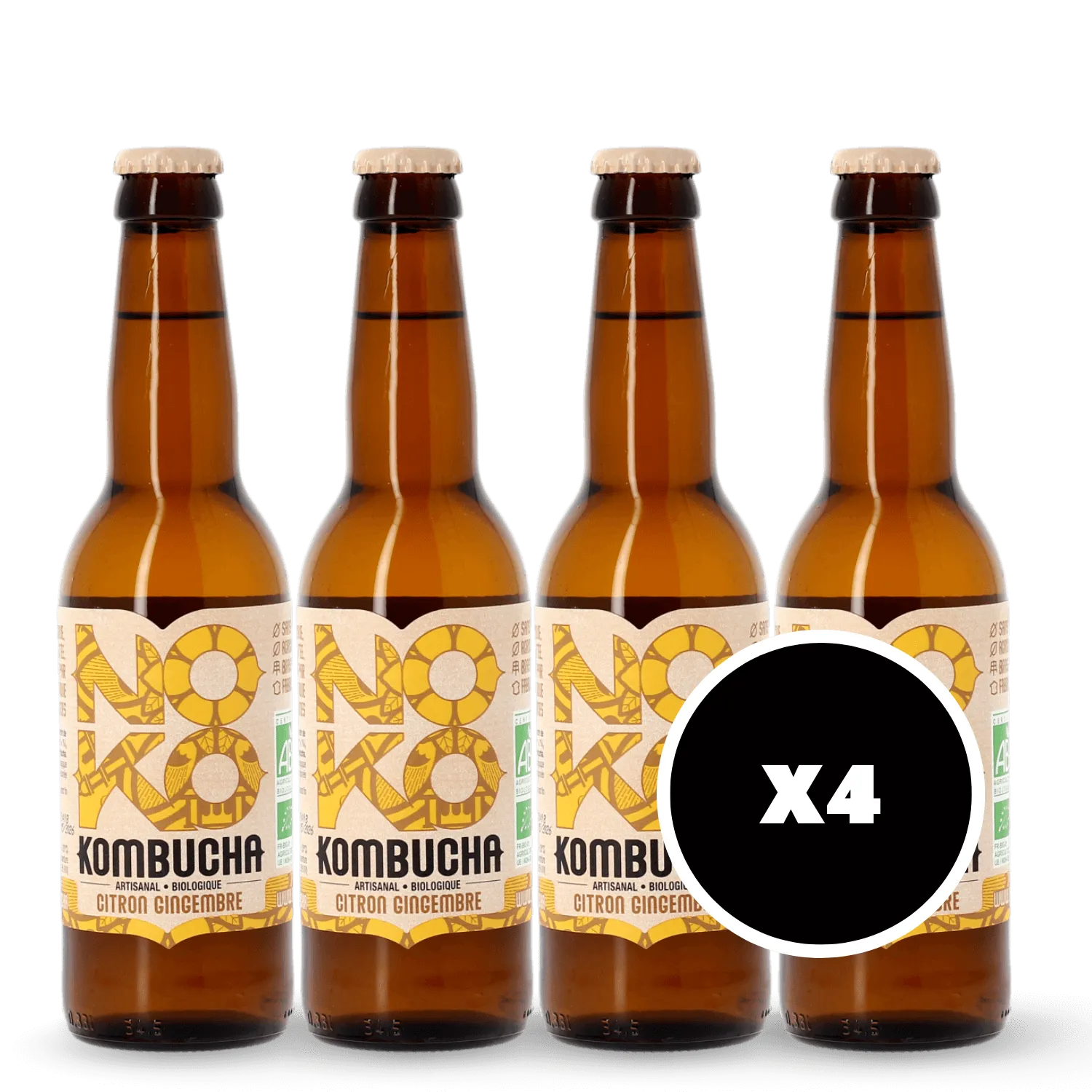 Pack 4 x Kombucha NOKO Citron Gingembre