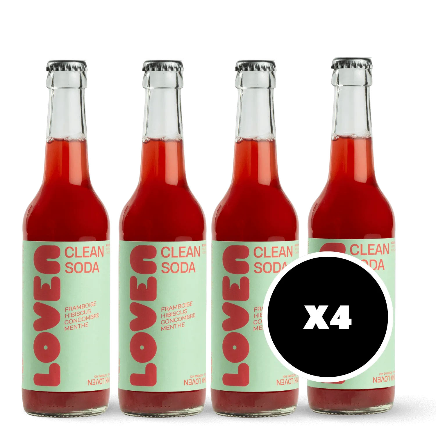 Pack 4 x Loven Framboise Hibiscus