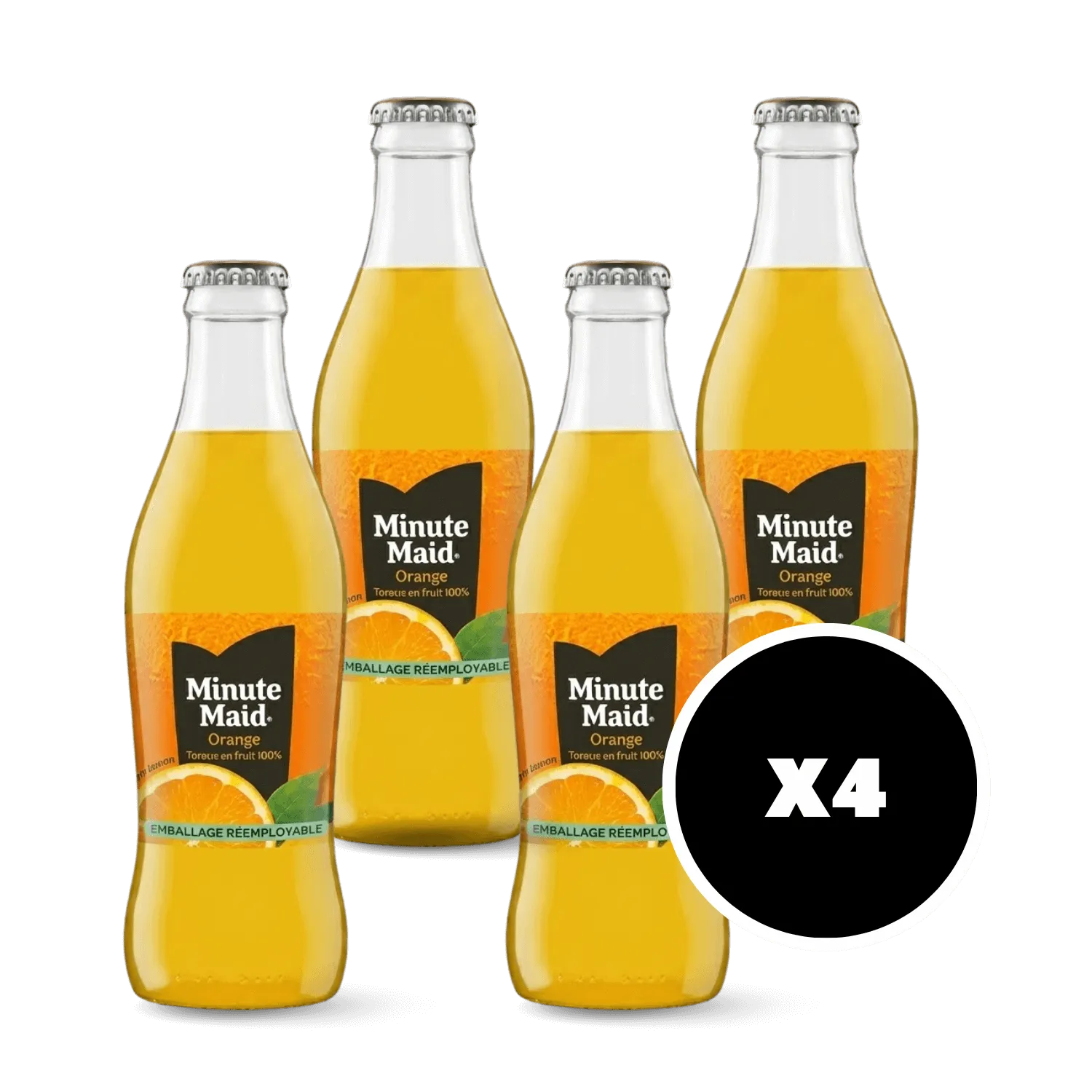 Pack 4 x Minute Maid orange