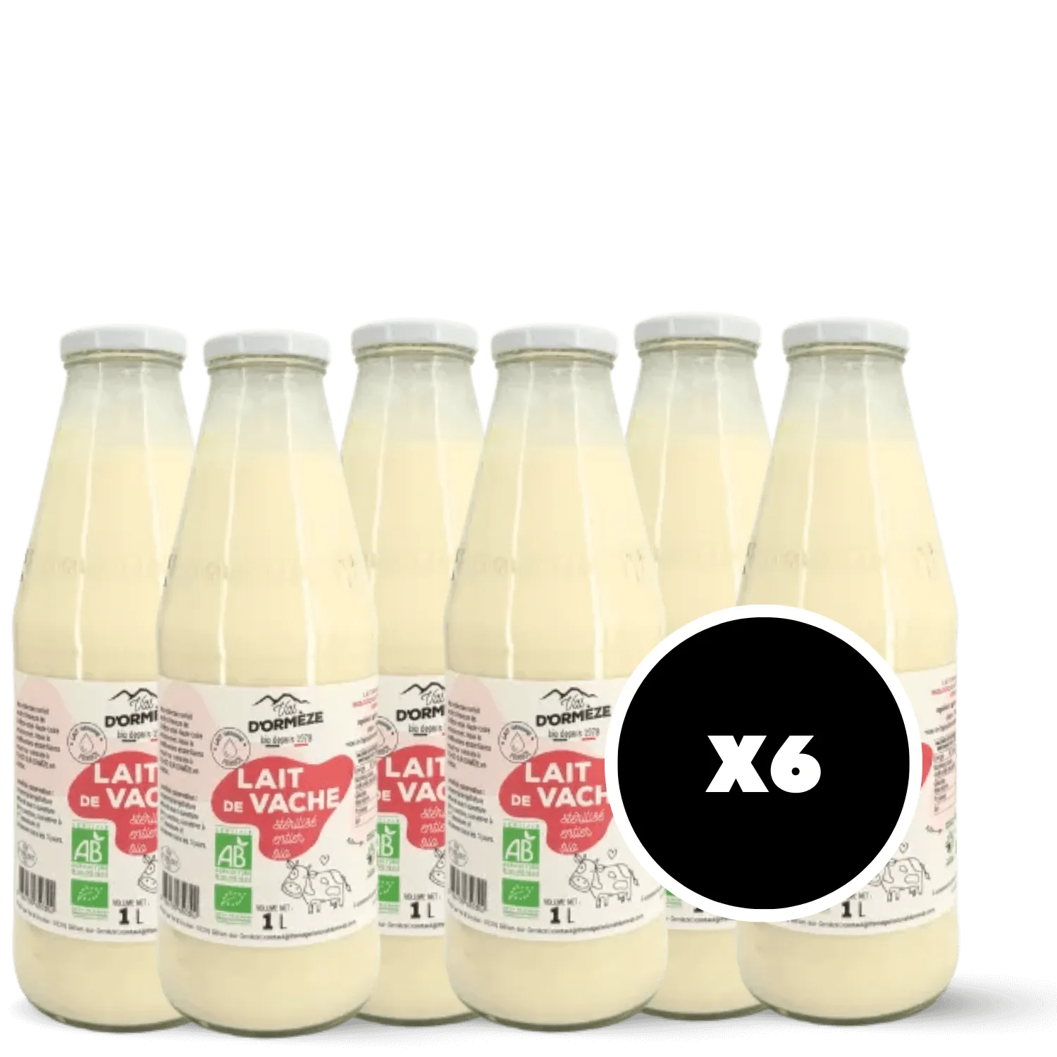 Pack 6 x Lait entier bio Val d'Ormèze