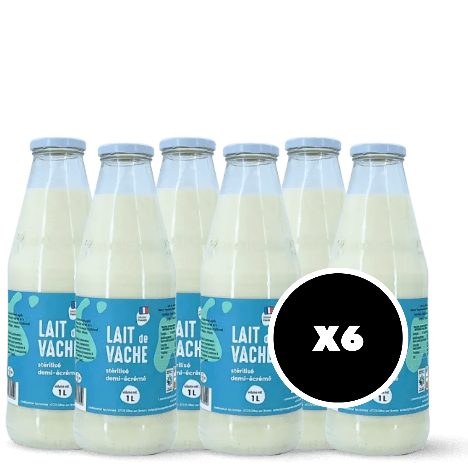 Pack 6 x Lait demi-écrémé Val d'Ormèze