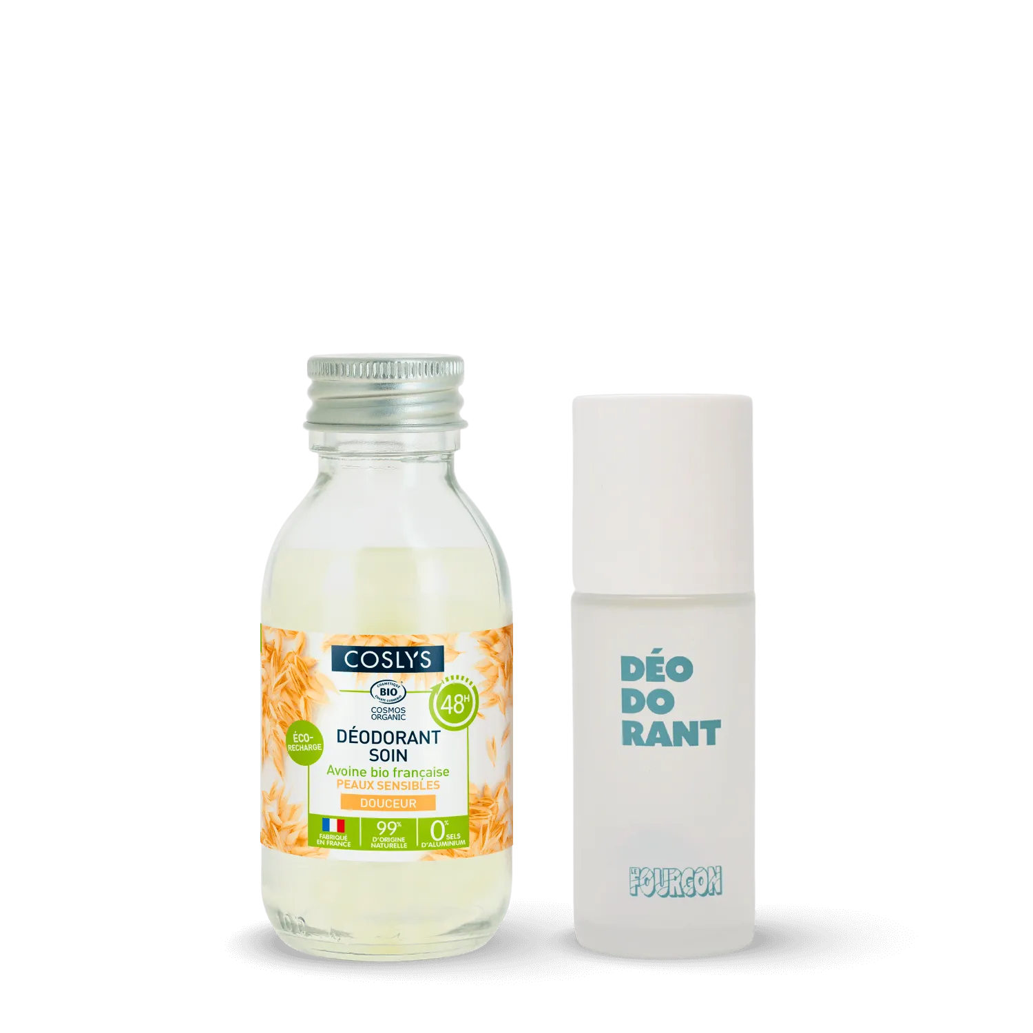 Pack déo soin Avoine Coslys & flacon roll-on à remplir