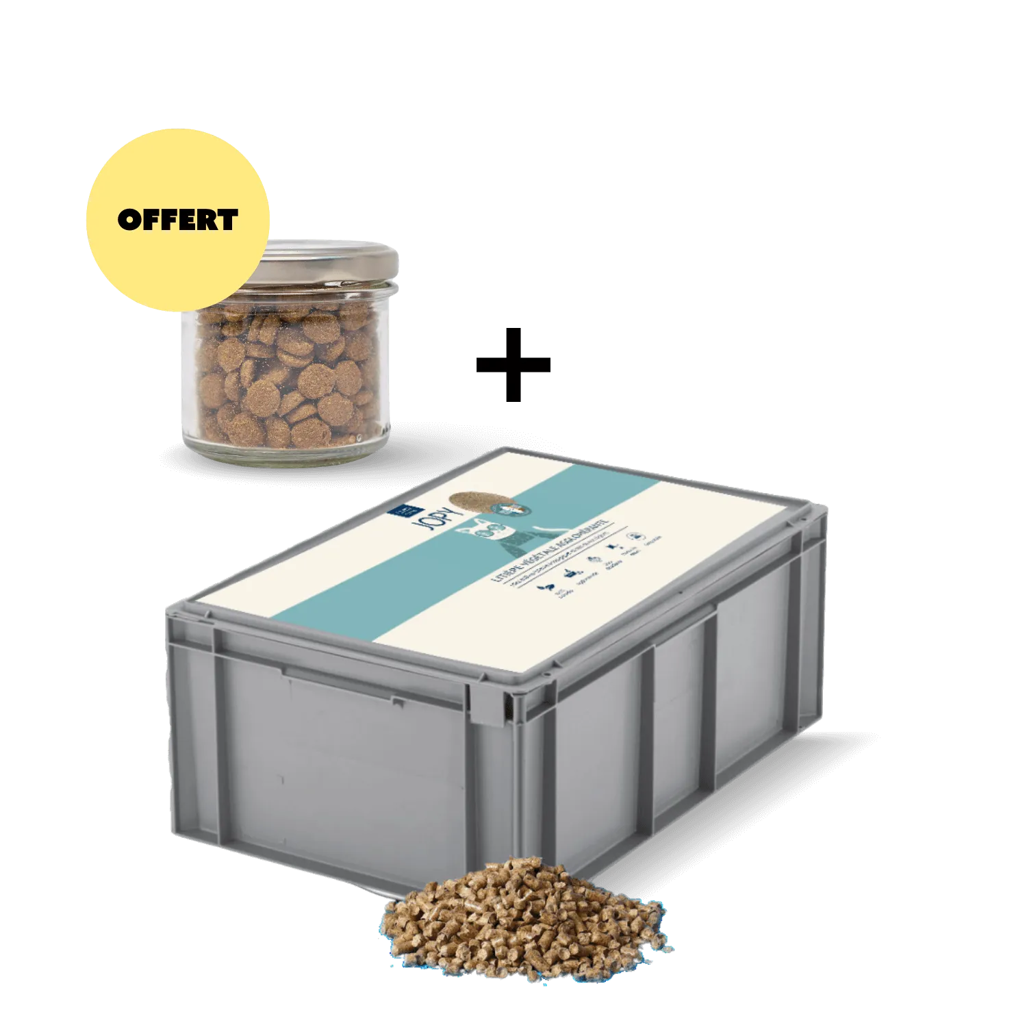 Litière végétale agglomérante + Échantillon croquettes Poulet Offert