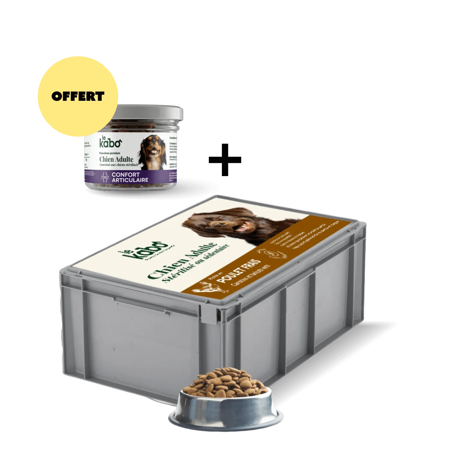 Croquettes pour chien - Poulet + Friandises pour Chien Offertes