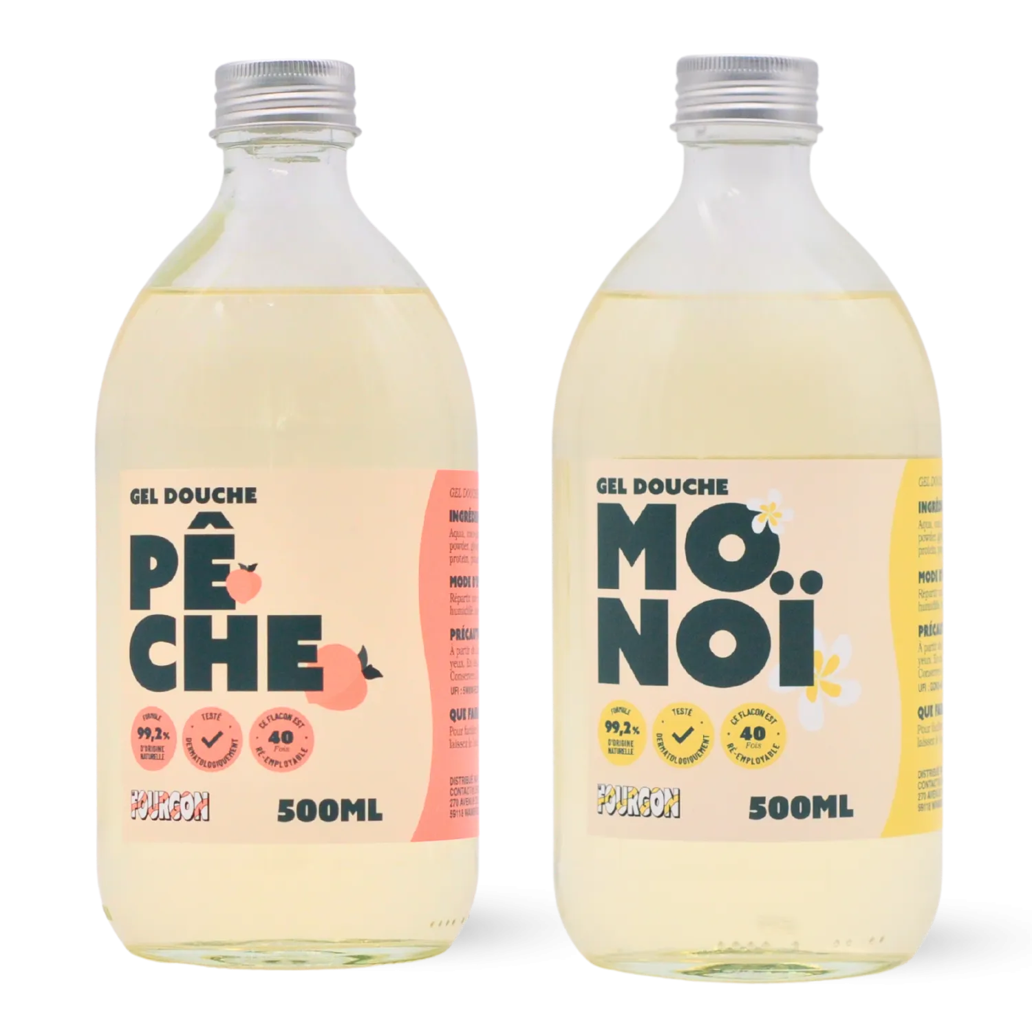 Pack 2 gels douches Le Fourgon: Pêche et Monoï