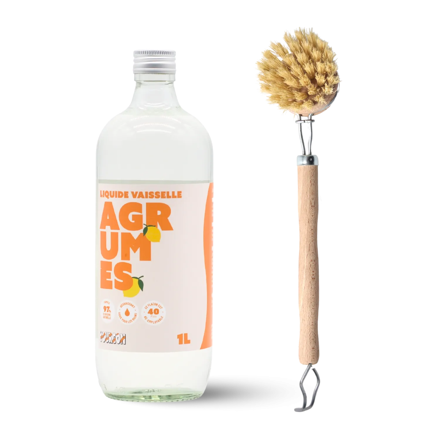 Duo Liquide vaisselle Agrumes & Brosse vaisselle Le Fourgon