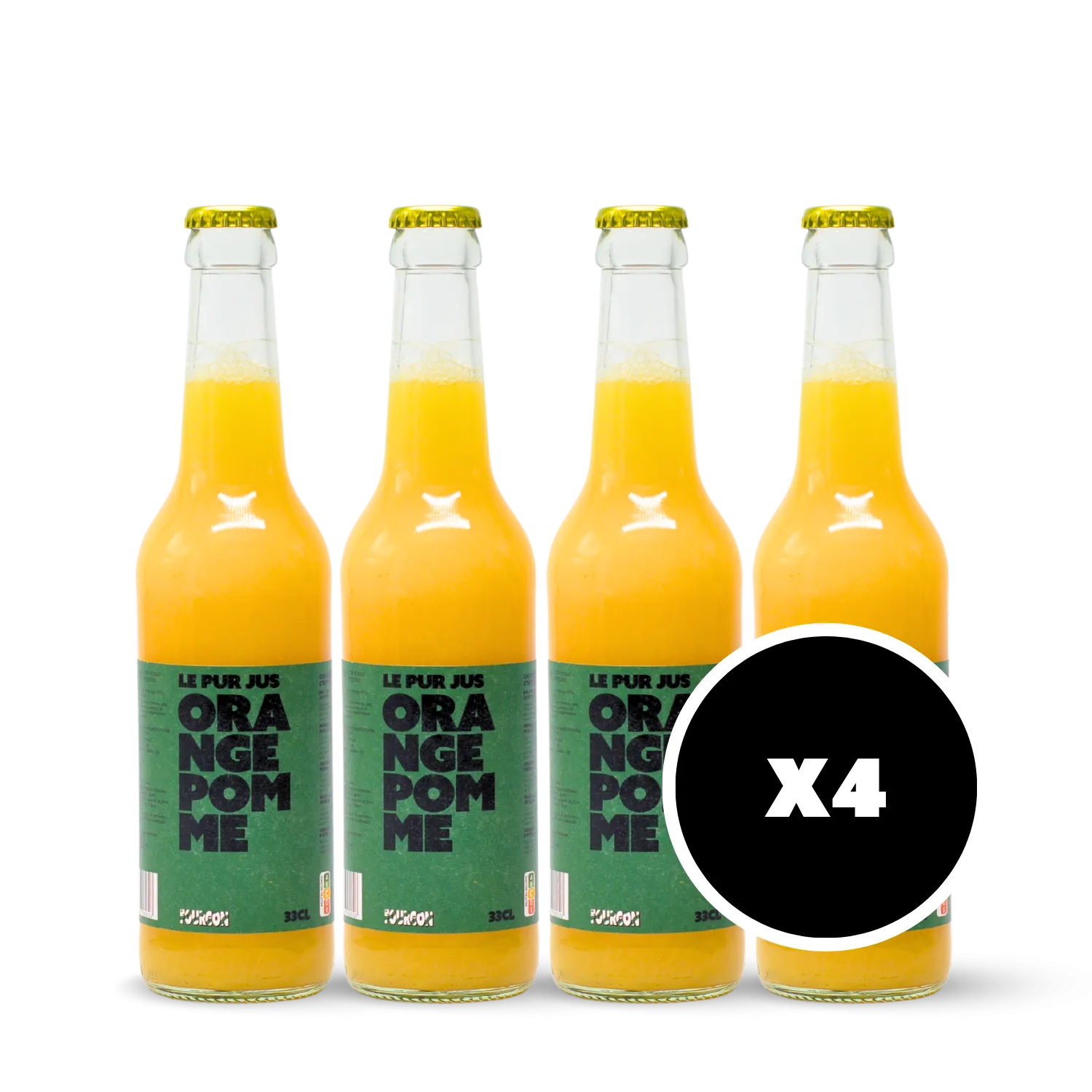 Pur jus d'orange pomme X4