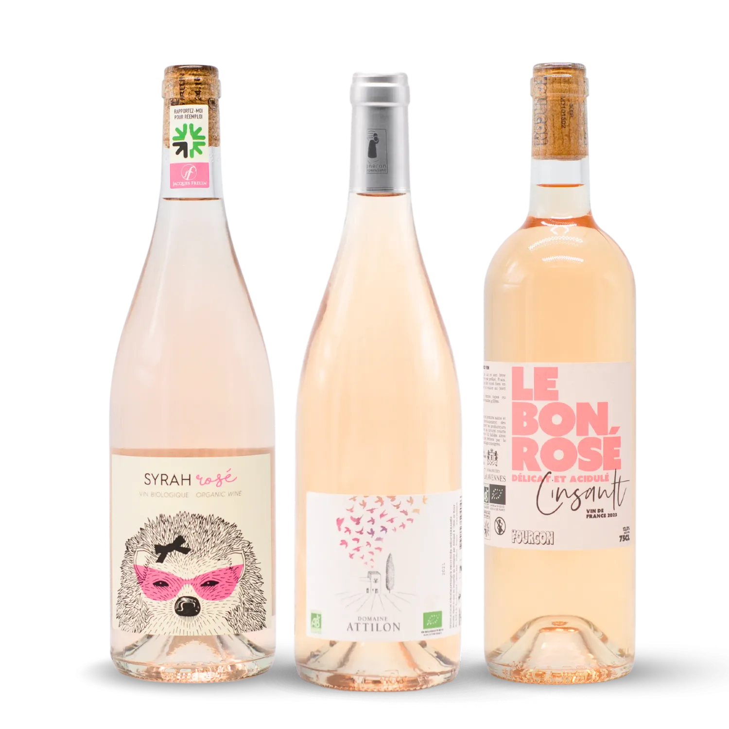 Pack Découverte Bon Rosé, Hérisson Syrah et Allusion Rosé