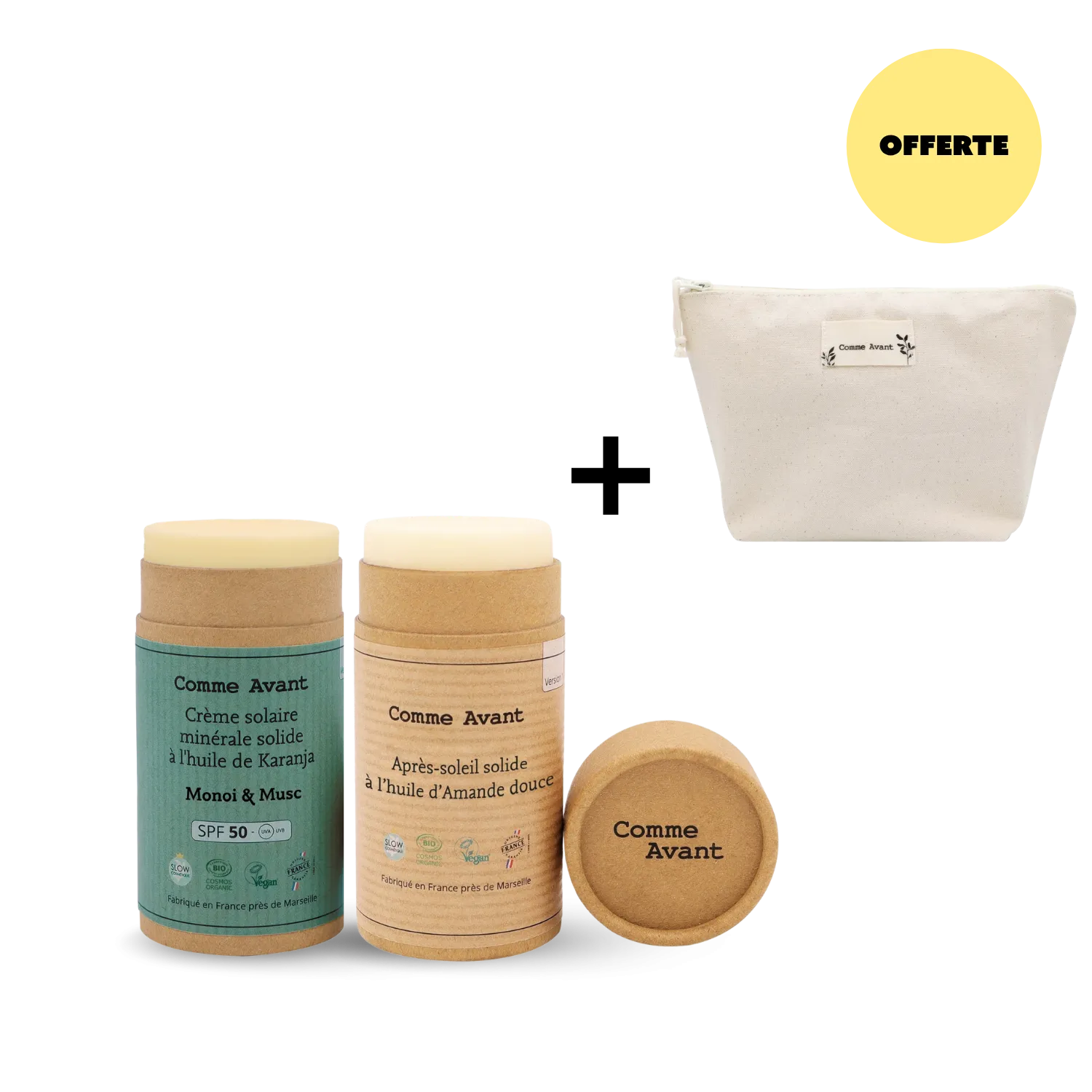 Pack essentiels solaires Comme Avant & trousse OFFERTE
