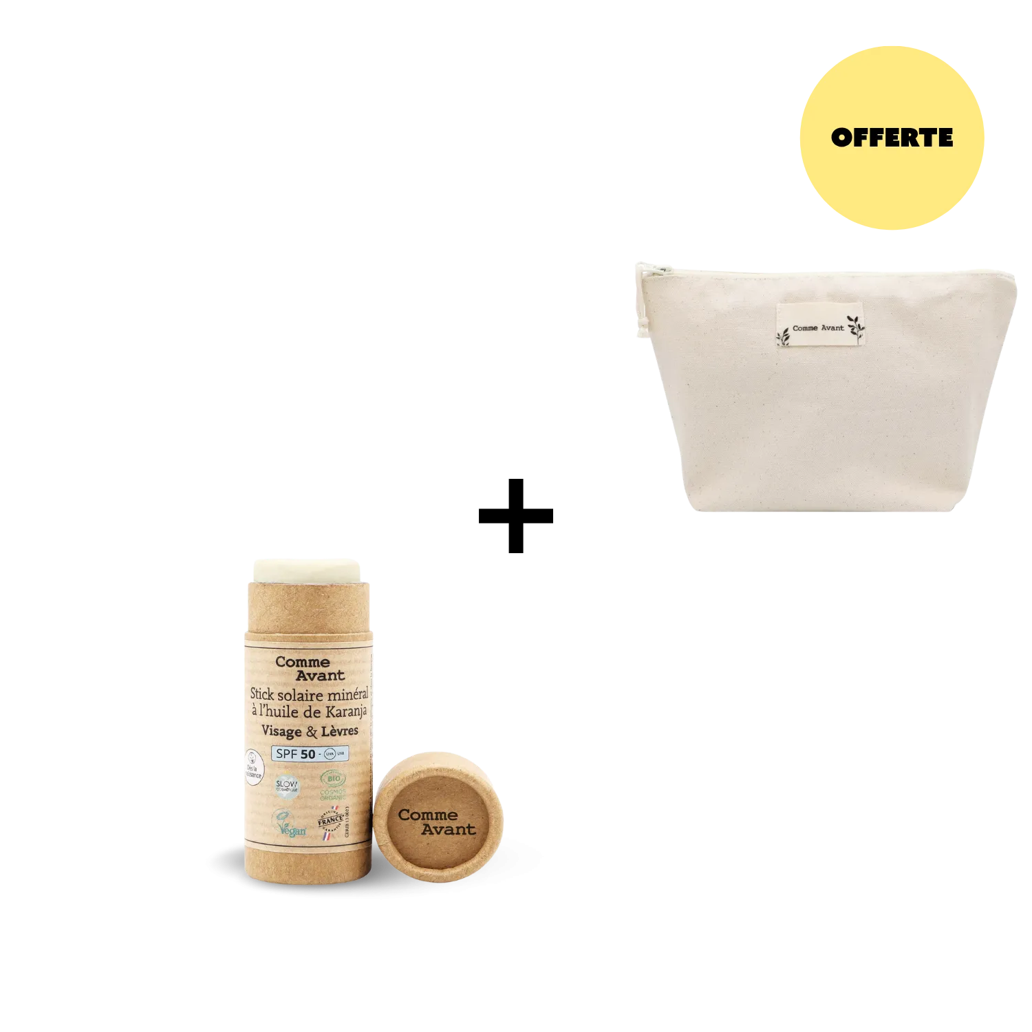 Duo Stick solaire visage SPF50 sans parfum & trousse OFFERTE