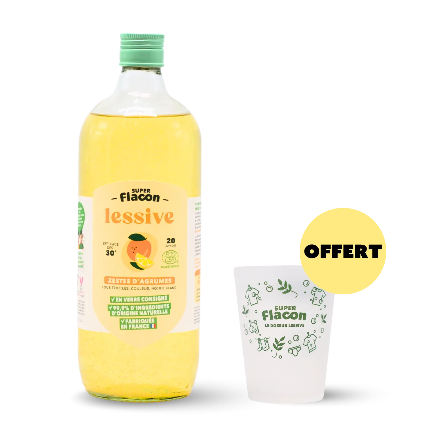 Lessive agrumes & verre doseur OFFERT