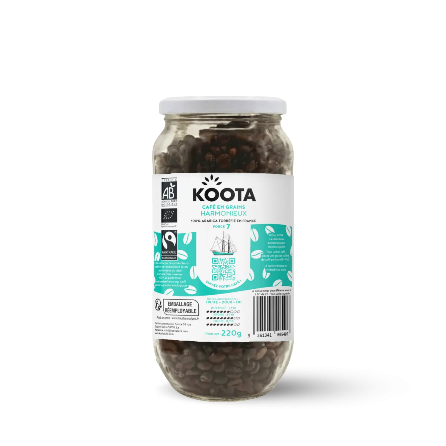 café l'Harmonieux grain BOCAL