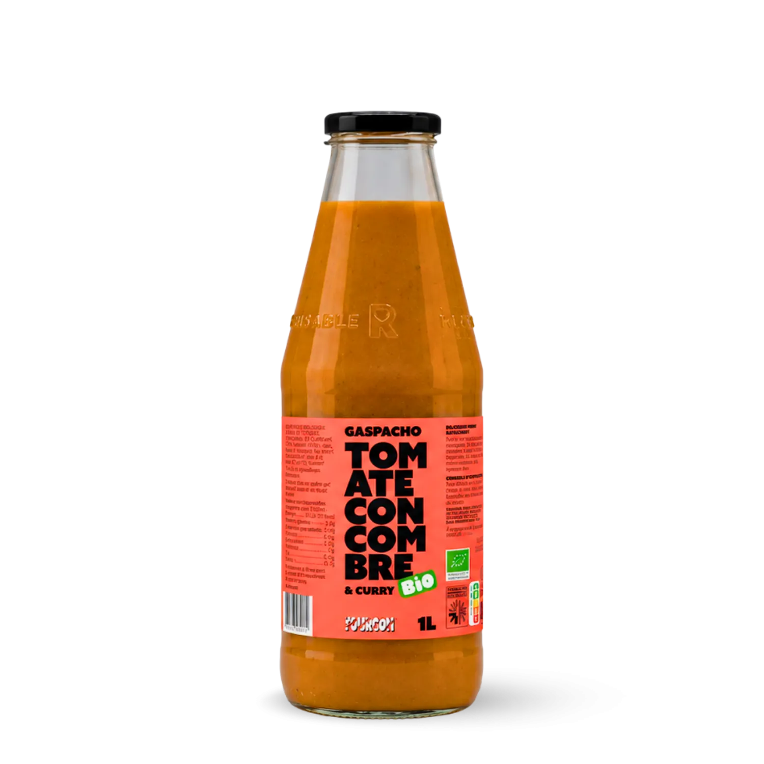 Gaspacho concombre, tomate, curry